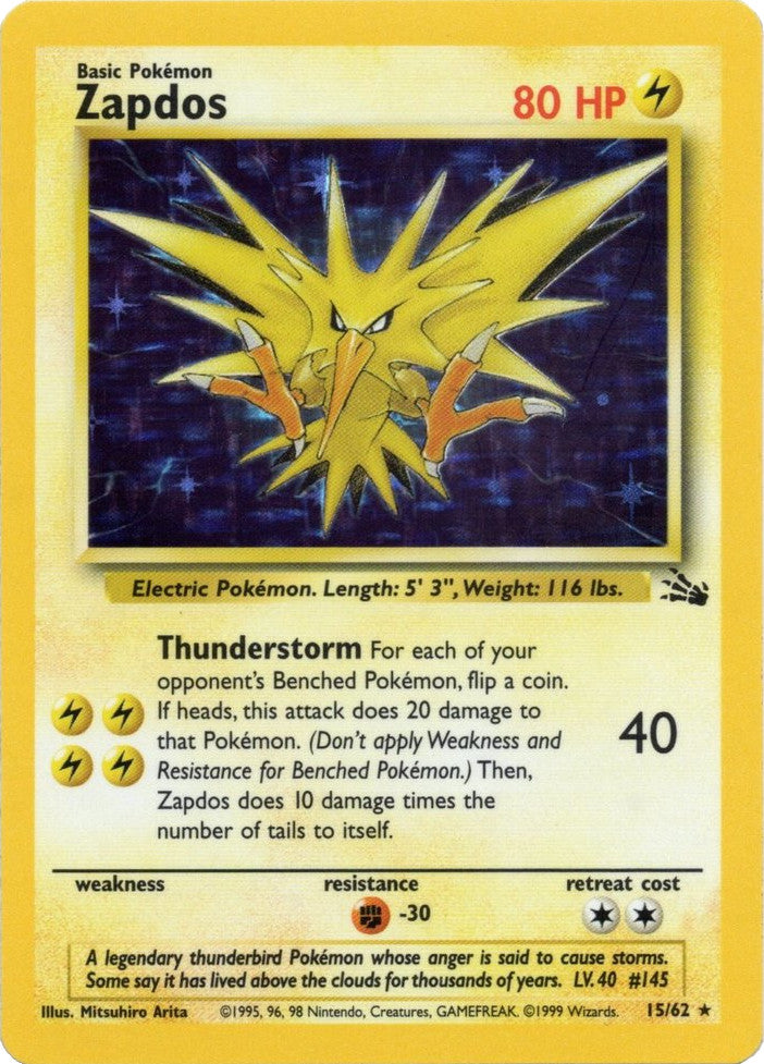 Zapdos (15/62) [Fossil Unlimited] | Exor Games Bridgewater