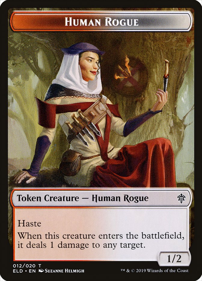 Human Rogue [Throne of Eldraine Tokens] | Exor Games Bridgewater