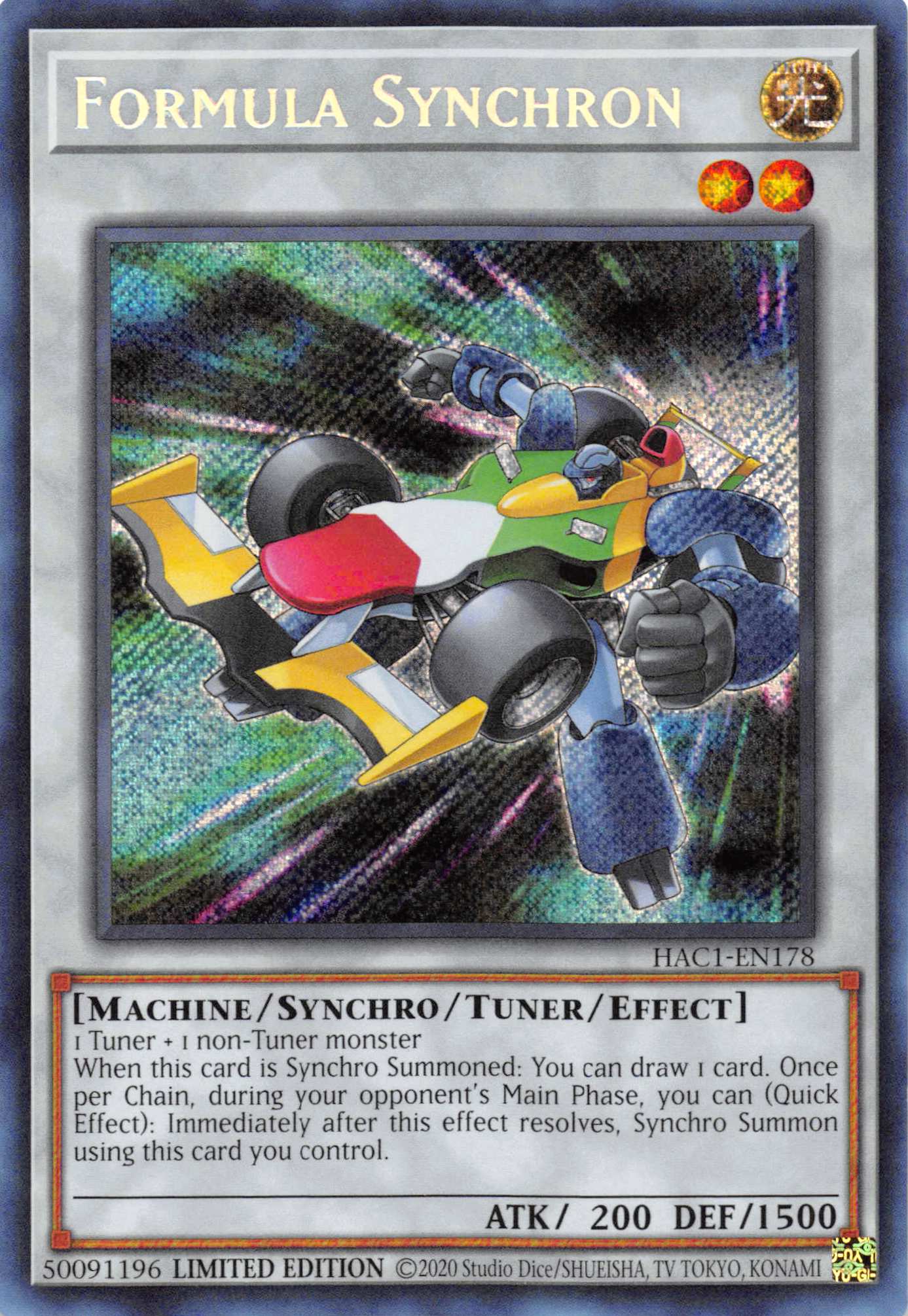 Formula Synchron [HAC1-EN178] Secret Rare | Exor Games Bridgewater