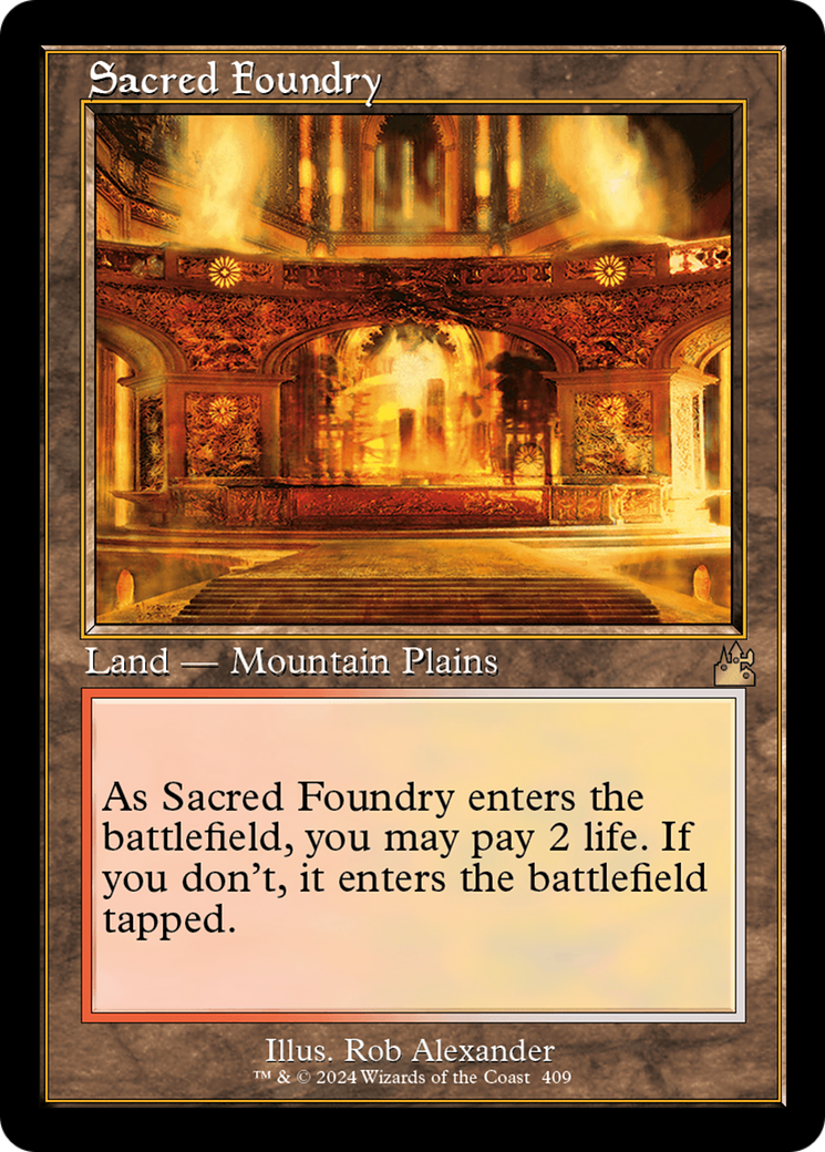 Sacred Foundry (Retro) [Ravnica Remastered] | Exor Games Bridgewater