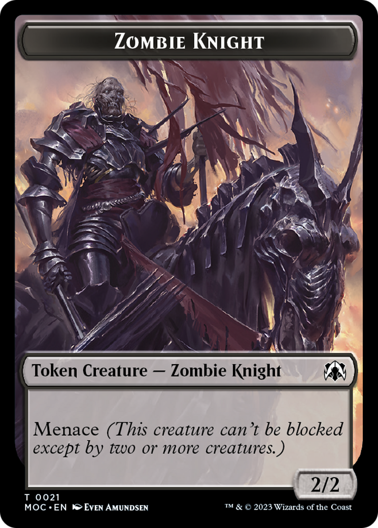 Zombie Knight // Human (6) Double-Sided Token [March of the Machine Commander Tokens] | Exor Games Bridgewater