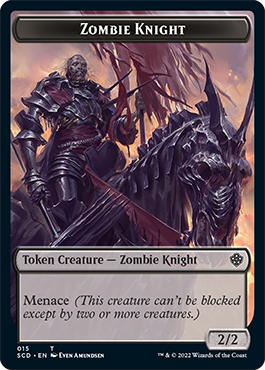 Zombie // Zombie Knight Double-Sided Token [Starter Commander Decks] | Exor Games Bridgewater