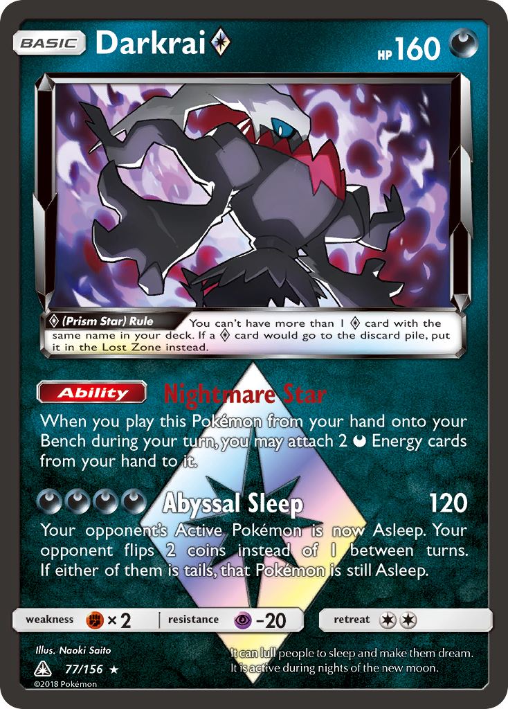 Darkrai (77/156) (Prism Star) [Sun & Moon: Ultra Prism] | Exor Games Bridgewater