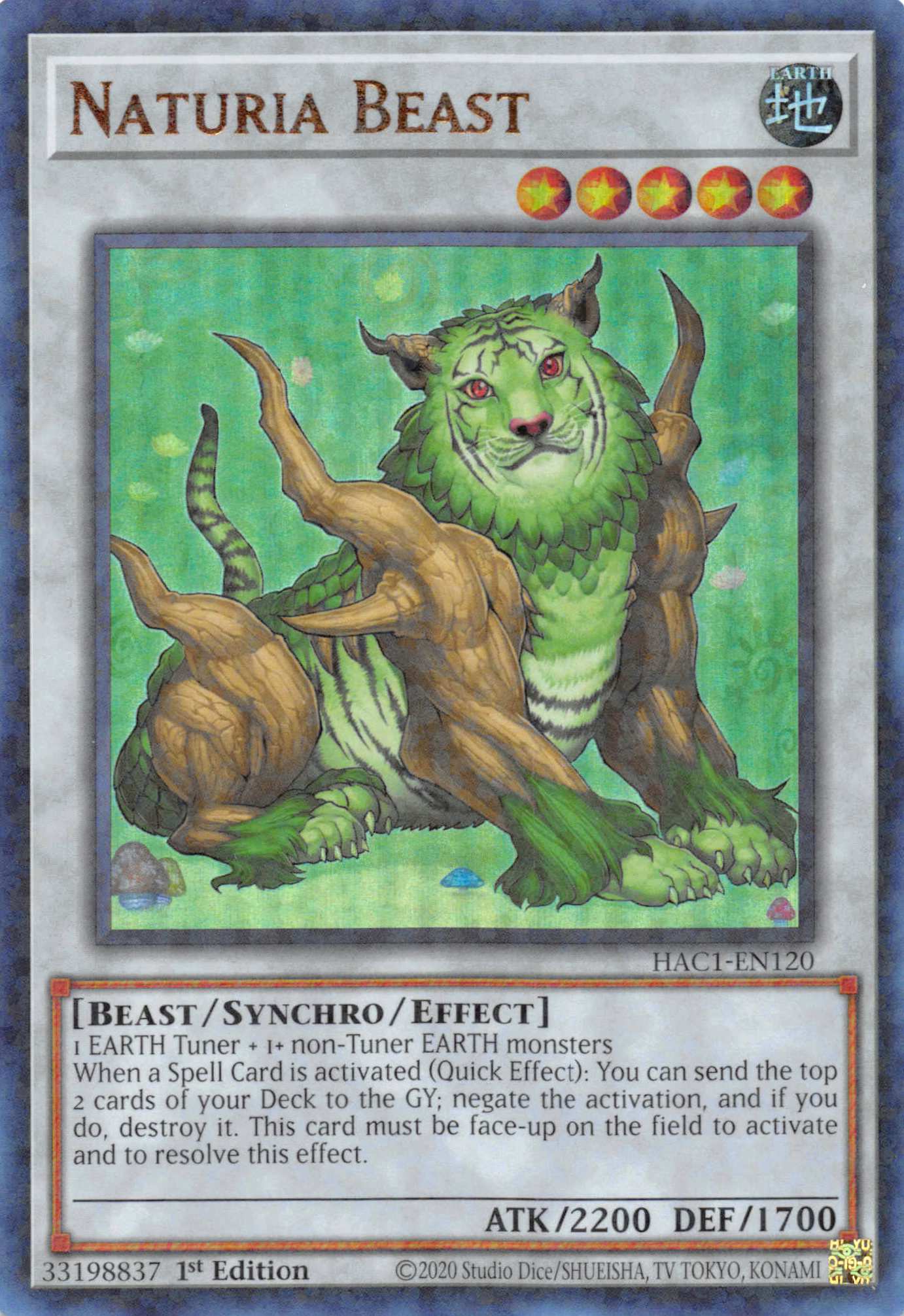 Naturia Beast (Duel Terminal) [HAC1-EN120] Parallel Rare | Exor Games Bridgewater