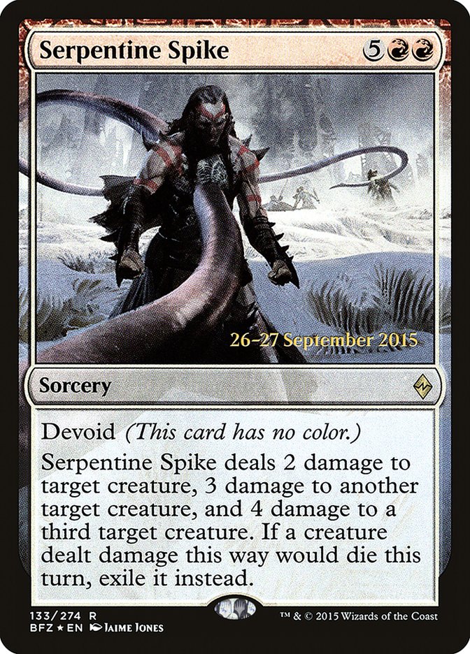 Serpentine Spike  [Battle for Zendikar Prerelease Promos] | Exor Games Bridgewater