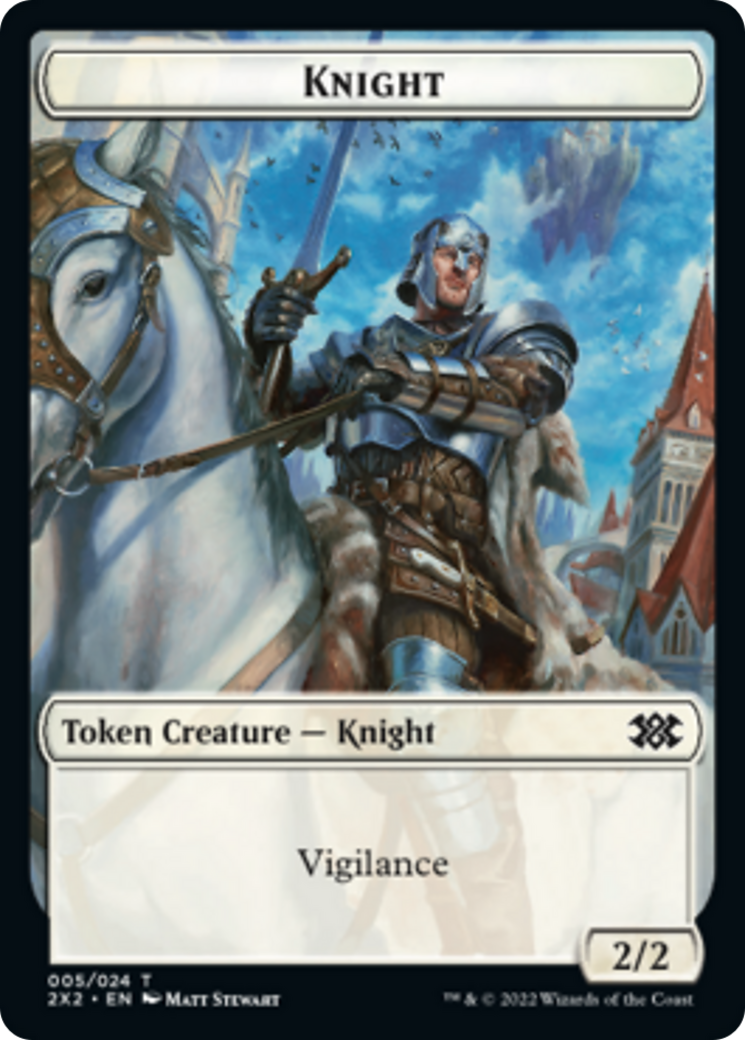 Drake // Knight Double-sided Token [Double Masters 2022 Tokens] | Exor Games Bridgewater