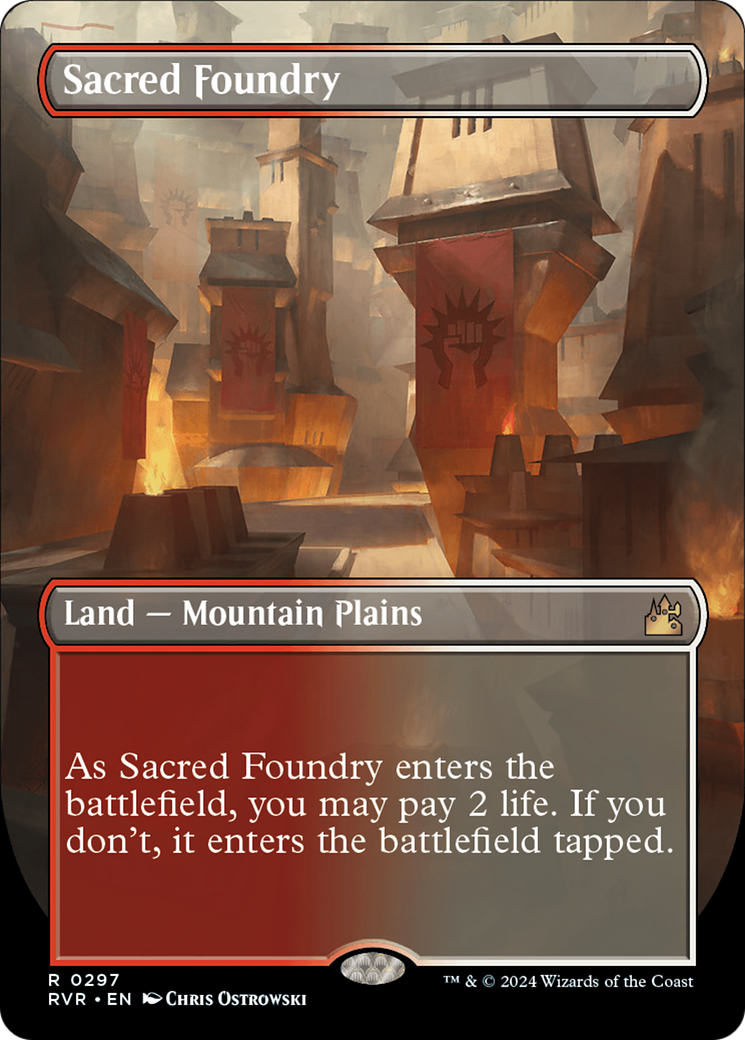 Sacred Foundry (Borderless) [Ravnica Remastered] | Exor Games Bridgewater