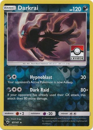 Darkrai (87/147) (League Promo) [Sun & Moon: Burning Shadows] | Exor Games Bridgewater