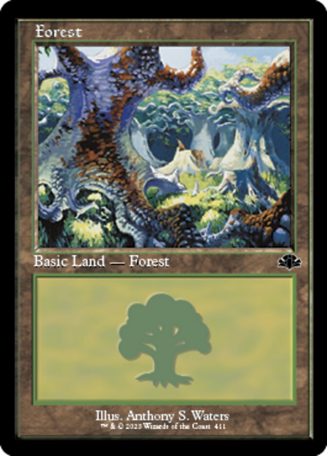 Forest (411) (Retro) [Dominaria Remastered] | Exor Games Bridgewater