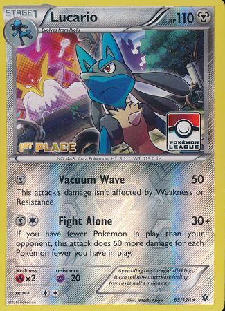 Lucario (63/124) (League Promo 1st Place) [XY: Fates Collide] | Exor Games Bridgewater