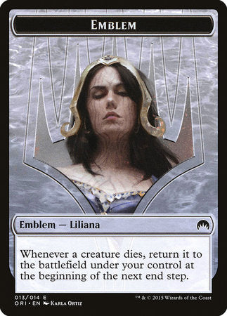 Emblem - Liliana, Defiant Necromancer [Magic Origins Tokens] | Exor Games Bridgewater