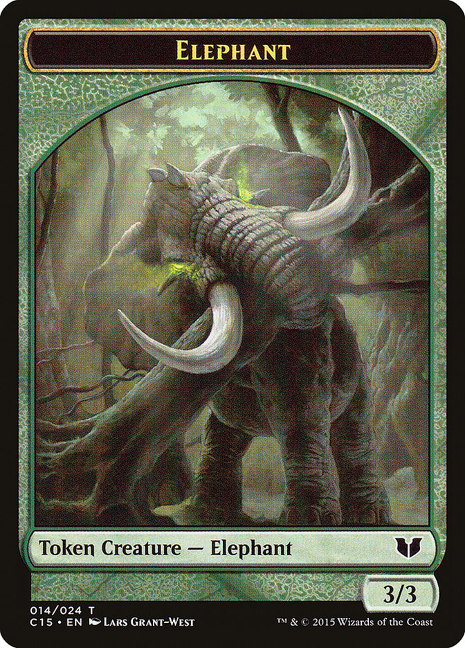 Elephant // Saproling Double-Sided Token [Commander 2015 Tokens] | Exor Games Bridgewater