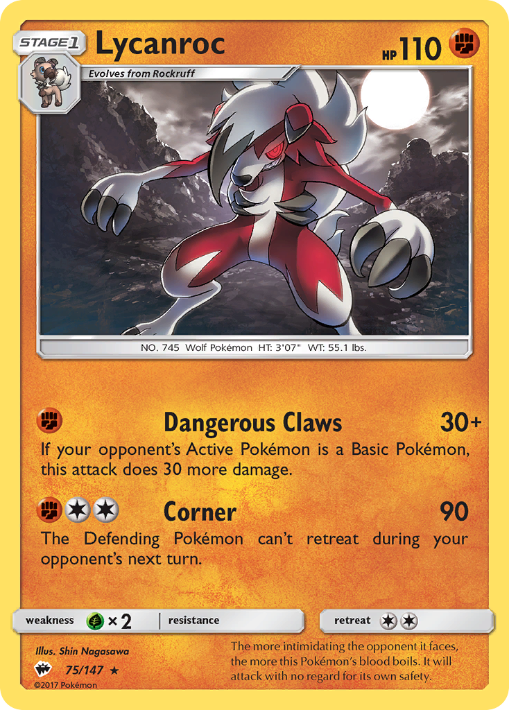 Lycanroc (75/147) [Sun & Moon: Burning Shadows] | Exor Games Bridgewater