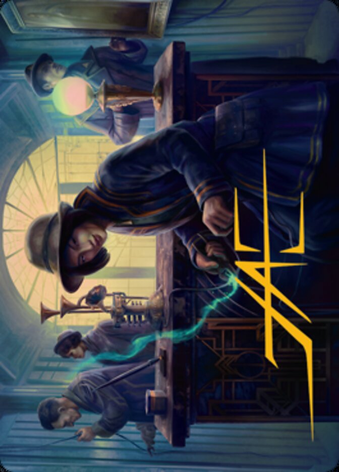 Wiretapping Art Card (Gold-Stamped Signature) [Streets of New Capenna Art Series] | Exor Games Bridgewater