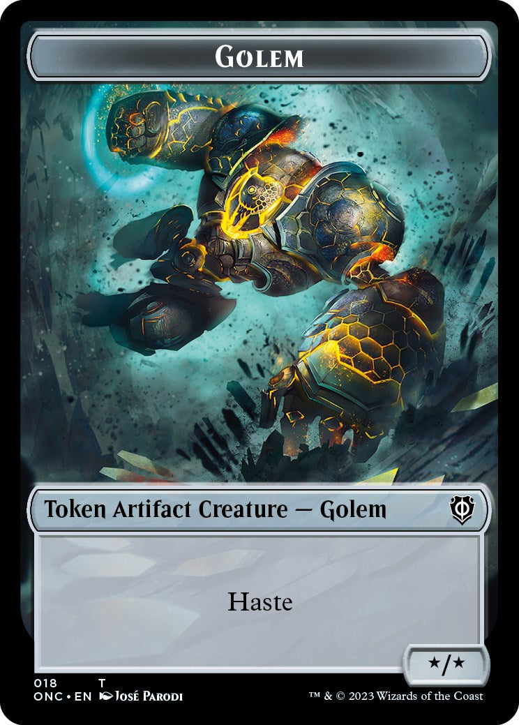 The Monarch // Golem Double-Sided Token [Phyrexia: All Will Be One Commander Tokens] | Exor Games Bridgewater