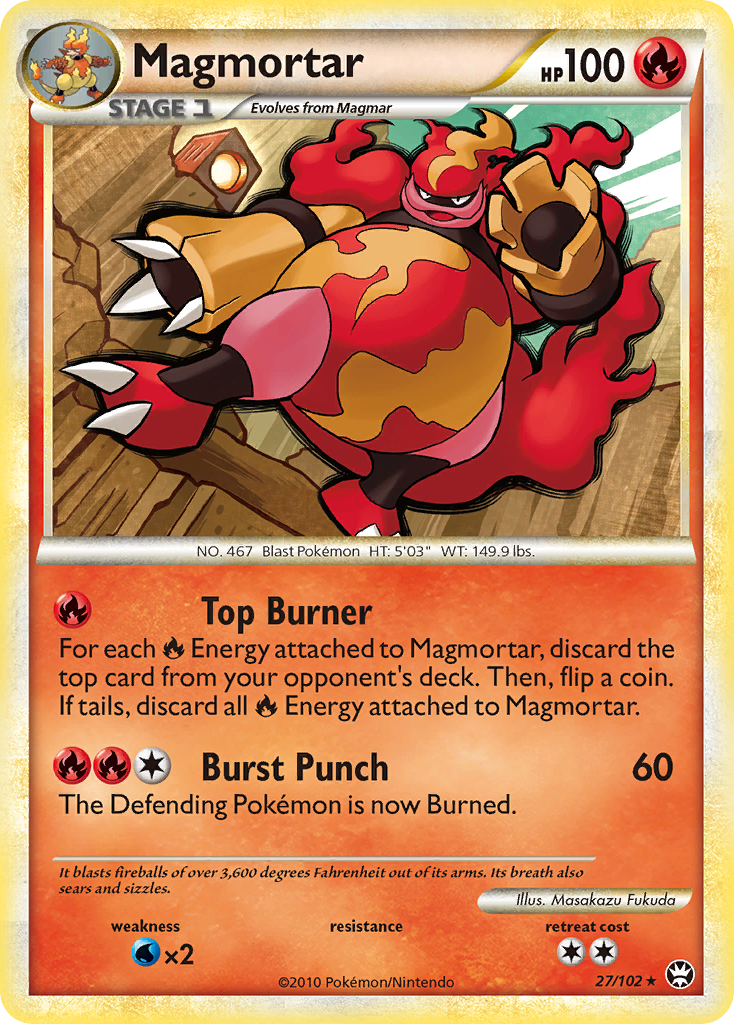 Magmortar (27/102) [HeartGold & SoulSilver: Triumphant] | Exor Games Bridgewater