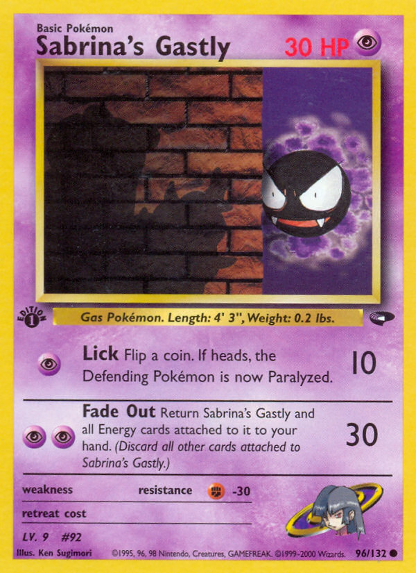 Sabrina's Gastly (96/132) [Gym Challenge 1st Edition] | Exor Games Bridgewater