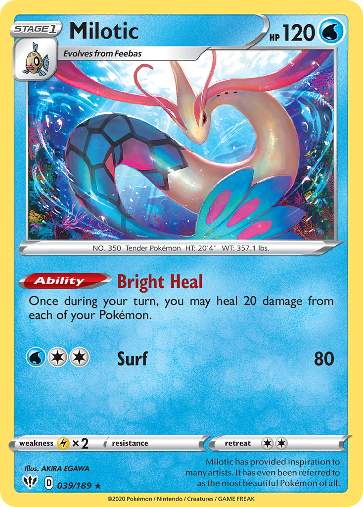 Milotic (039/189) [Sword & Shield: Darkness Ablaze] | Exor Games Bridgewater