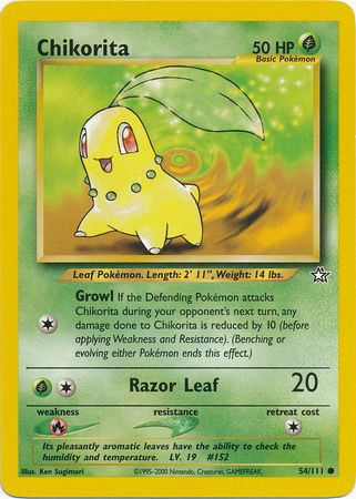 Chikorita (54/111) [Neo Genesis Unlimited] | Exor Games Bridgewater