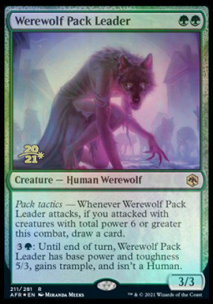 Werewolf Pack Leader [Dungeons & Dragons: Adventures in the Forgotten Realms Prerelease Promos] | Exor Games Bridgewater