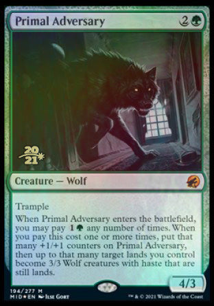 Primal Adversary [Innistrad: Midnight Hunt Prerelease Promos] | Exor Games Bridgewater