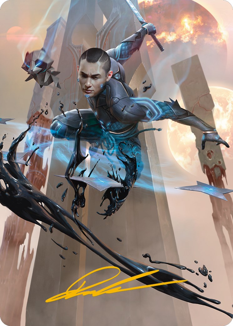 Kaito, Dancing Shadow Art Card (Gold-Stamped Signature) [Phyrexia: All Will Be One Art Series] | Exor Games Bridgewater