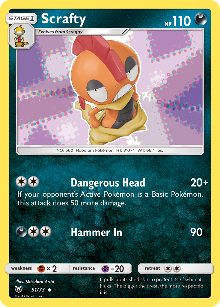 Scrafty (51/73) [Sun & Moon: Shining Legends] | Exor Games Bridgewater