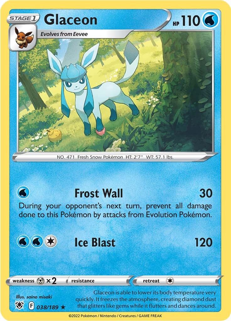 Glaceon (038/189) [Sword & Shield: Astral Radiance] | Exor Games Bridgewater