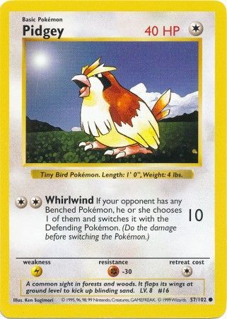 Pidgey (57/102) [Base Set Shadowless Unlimited] | Exor Games Bridgewater