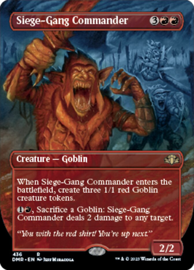 Siege-Gang Commander (Borderless Alternate Art) [Dominaria Remastered] | Exor Games Bridgewater