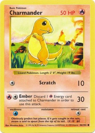 Charmander (46/102) [Base Set Shadowless Unlimited] | Exor Games Bridgewater