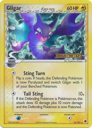 Gligar (16/101) (Delta Species) (Stamped) [EX: Dragon Frontiers] | Exor Games Bridgewater