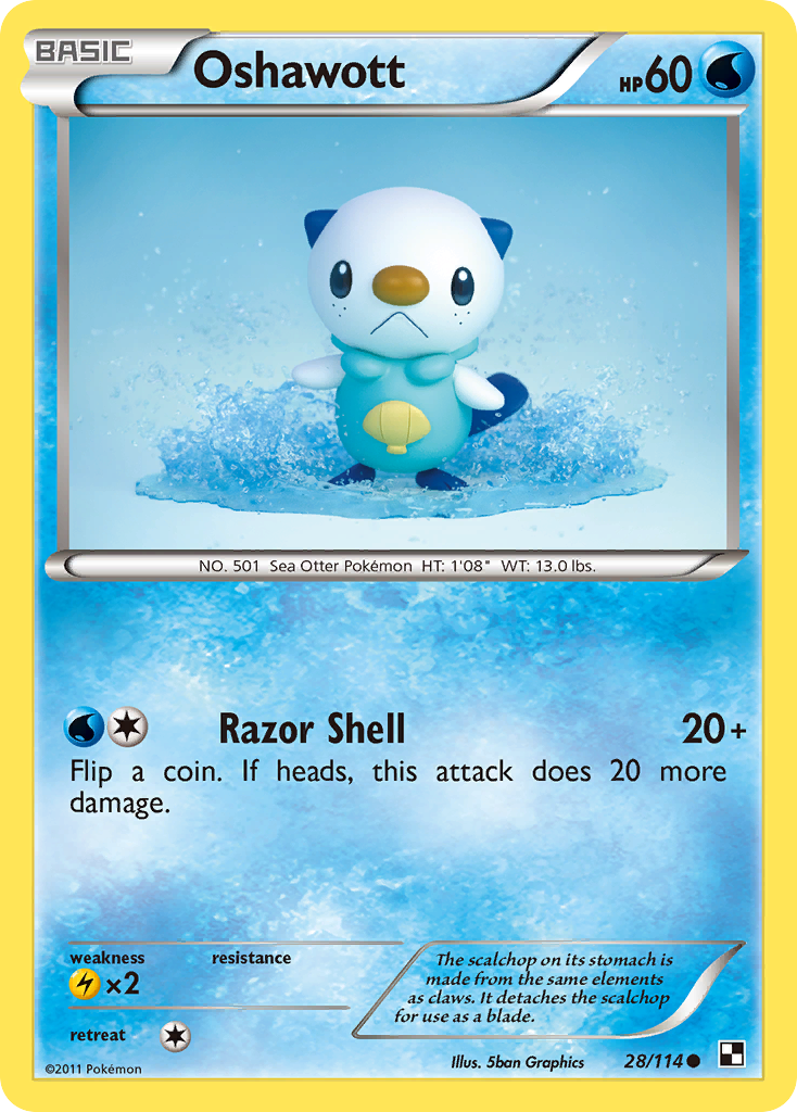 Oshawott (28/114) [Black & White: Base Set] | Exor Games Bridgewater