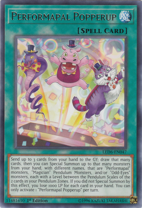 Performapal Popperup [LED6-EN047] Rare | Exor Games Bridgewater