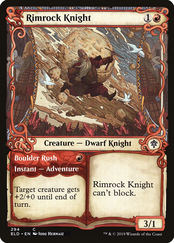 Rimrock Knight // Boulder Rush (Showcase) [Throne of Eldraine] | Exor Games Bridgewater