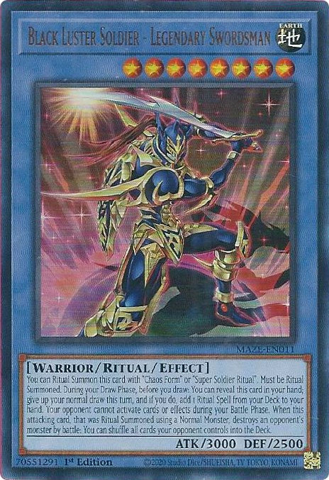 Black Luster Soldier - Legendary Swordsman [MAZE-EN011] Ultra Rare | Exor Games Bridgewater