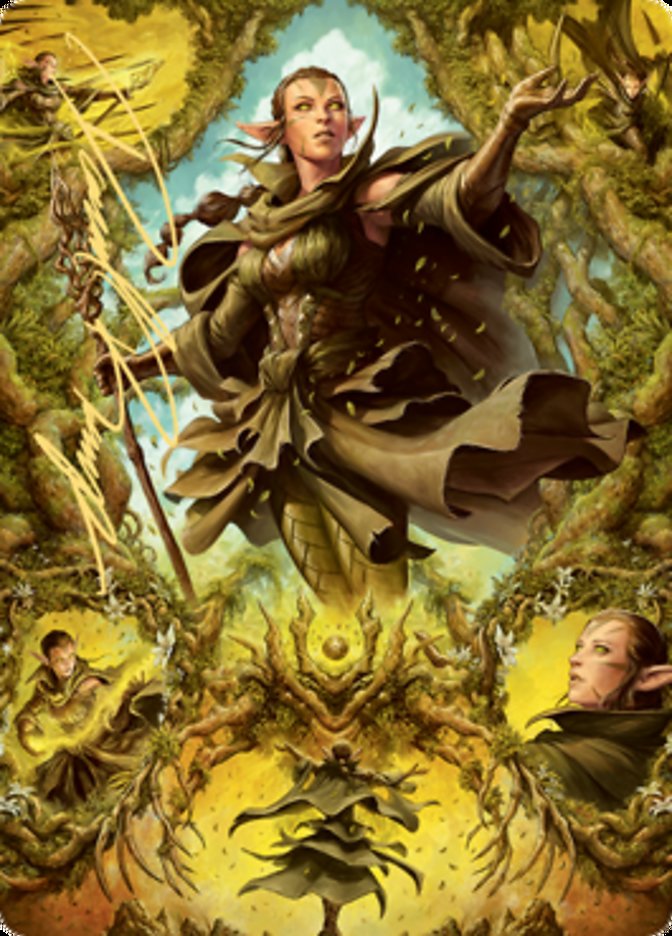 Nissa of Shadowed Boughs 2 Art Card (Gold-Stamped Signature) [Zendikar Rising Art Series] | Exor Games Bridgewater
