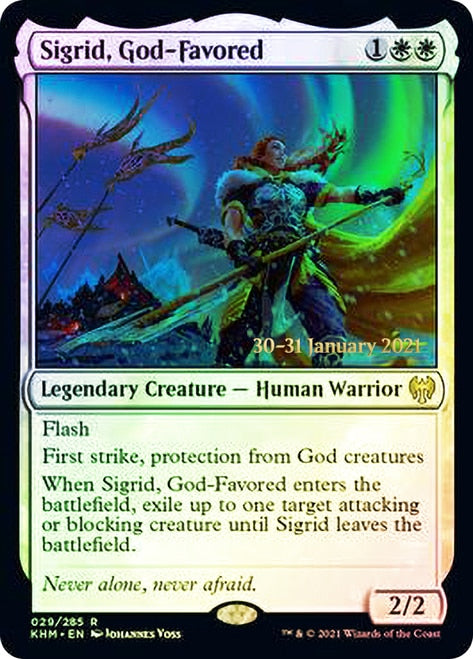 Sigrid, God-Favored  [Kaldheim Prerelease Promos] | Exor Games Bridgewater