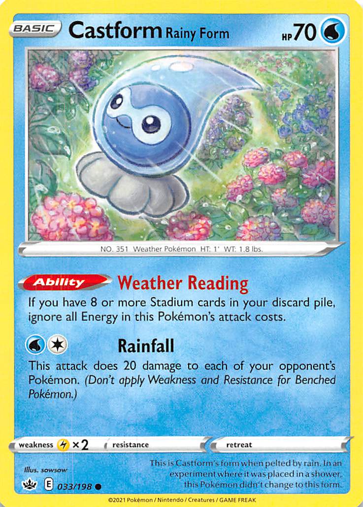 Castform Rainy Form (033/198) [Sword & Shield: Chilling Reign] | Exor Games Bridgewater