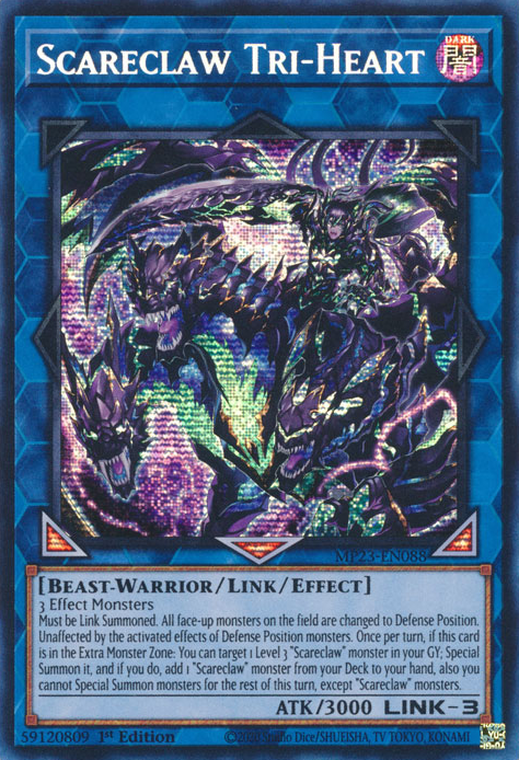 Scareclaw Tri-Heart [MP23-EN088] Prismatic Secret Rare | Exor Games Bridgewater