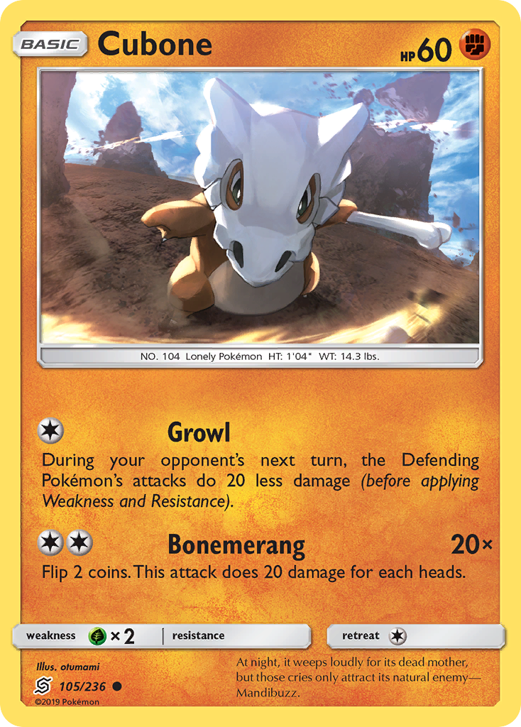 Cubone (105/236) [Sun & Moon: Unified Minds] | Exor Games Bridgewater