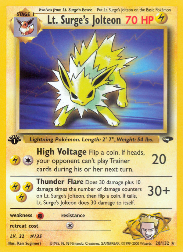 Lt. Surge's Jolteon (28/132) [Gym Challenge 1st Edition] | Exor Games Bridgewater