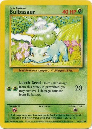 Bulbasaur (44/102) [Base Set Unlimited] | Exor Games Bridgewater