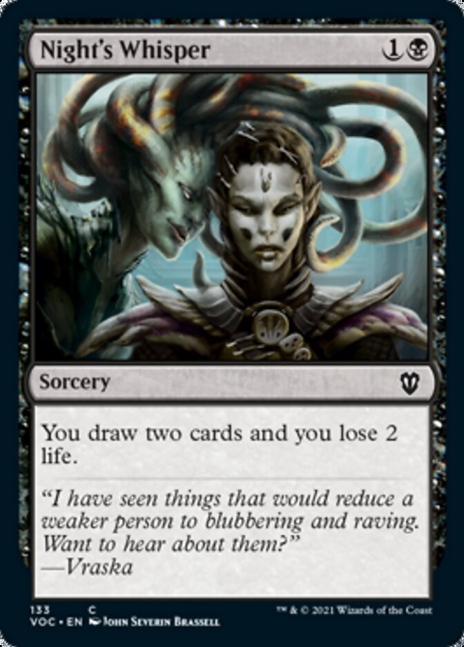 Night's Whisper [Innistrad: Crimson Vow Commander] | Exor Games Bridgewater