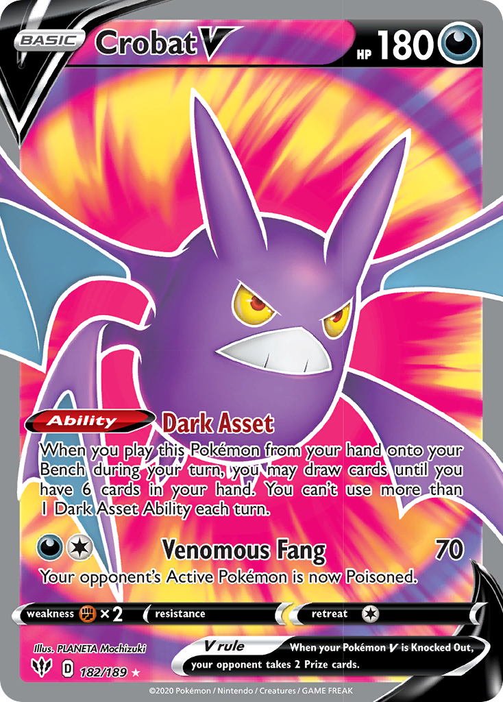 Crobat V (182/189) [Sword & Shield: Darkness Ablaze] | Exor Games Bridgewater