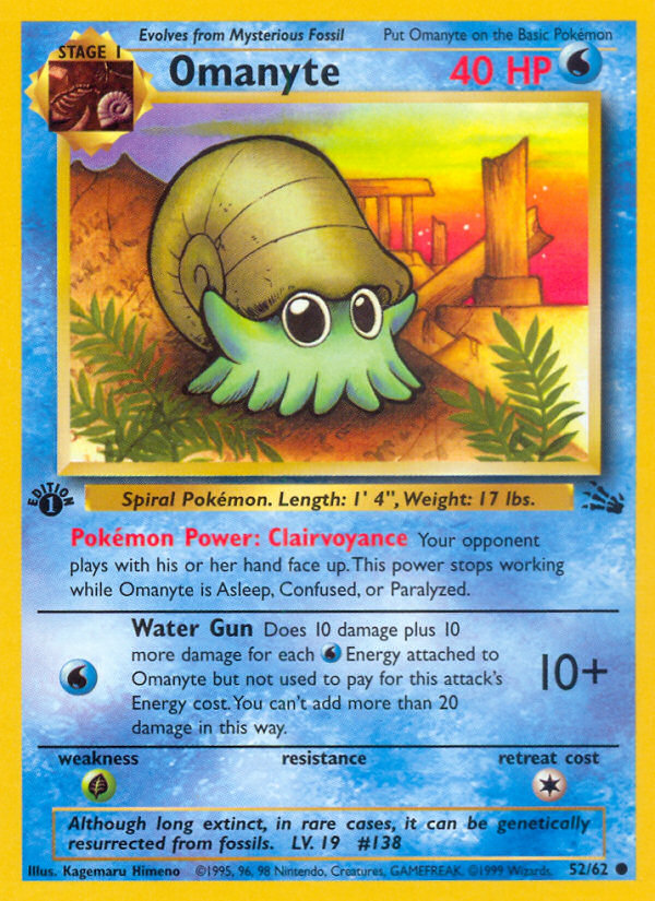 Omanyte (52/62) [Fossil 1st Edition] | Exor Games Bridgewater