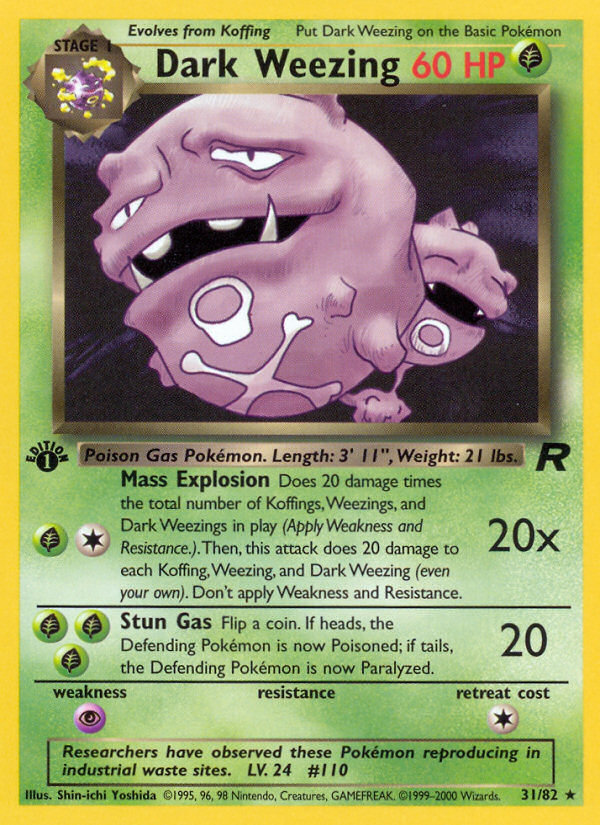 Dark Weezing (31/82) [Team Rocket 1st Edition] | Exor Games Bridgewater