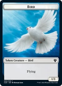 Bird // Dinosaur Cat Double-sided Token [Commander 2020 Tokens] | Exor Games Bridgewater