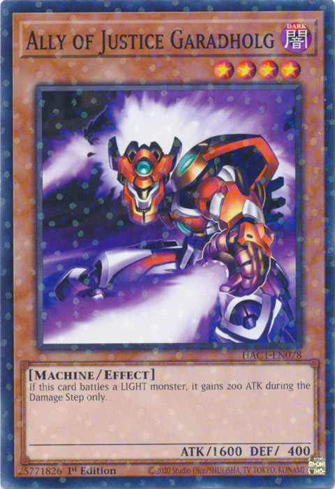 Ally of Justice Garadholg (Duel Terminal) [HAC1-EN078] Common | Exor Games Bridgewater