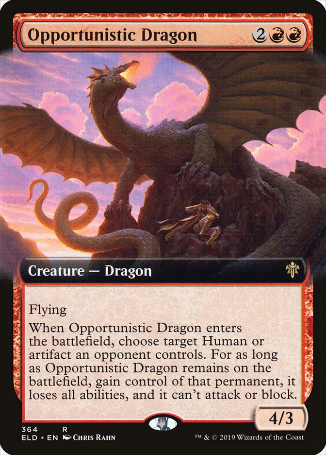 Opportunistic Dragon (Extended Art) [Throne of Eldraine] | Exor Games Bridgewater